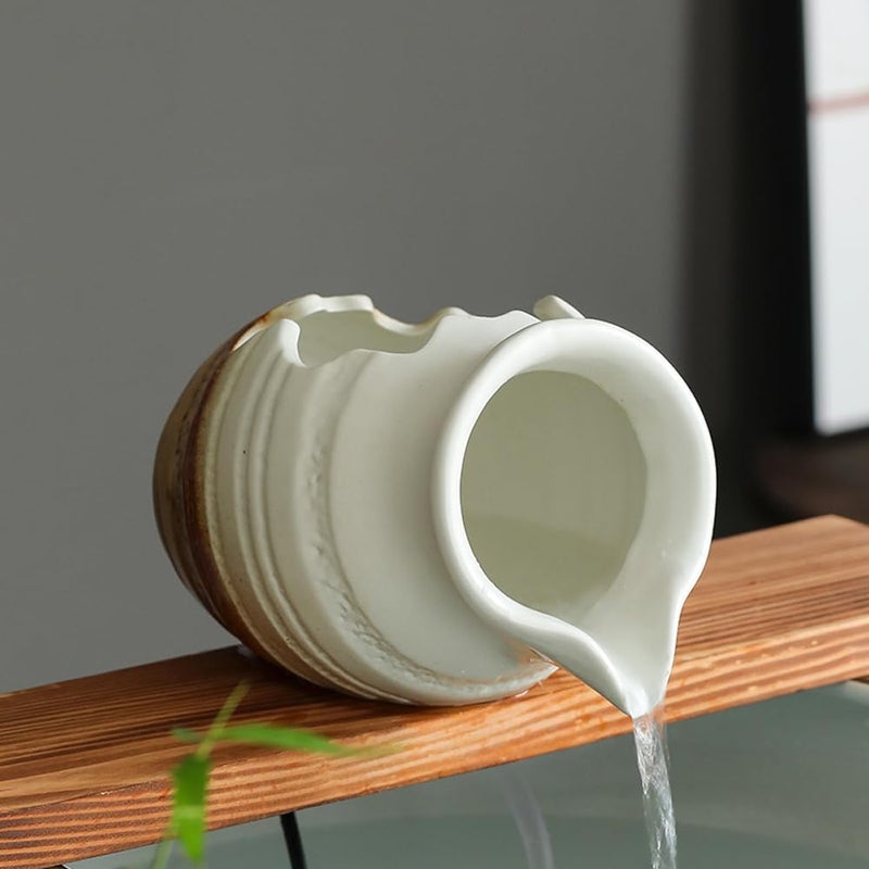 Andady Outdoor Garden Fountain Spitter Pond Water Feature Pump DIY Ceramic Pot Decoration (7.4 inch Color 2) - Image 1